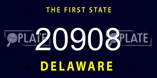 20908 Delaware License Plate
