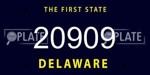 20909 Delaware License Plate