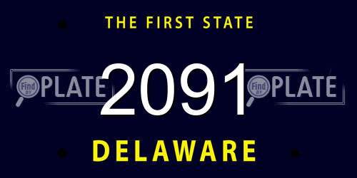 2091 Delaware License Plate