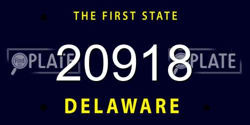 20918 Delaware License Plate