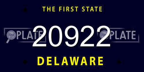 20922 Delaware License Plate