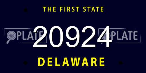 20924 Delaware License Plate