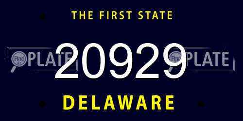 20929 Delaware License Plate
