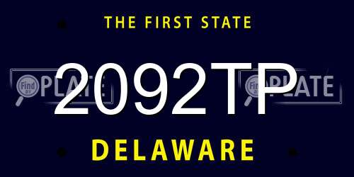 2092TP Delaware License Plate