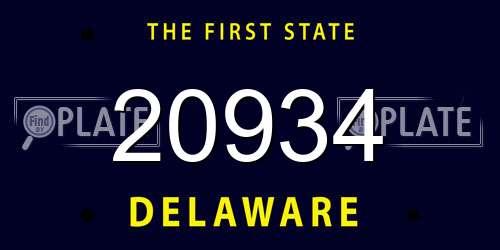 20934 Delaware License Plate