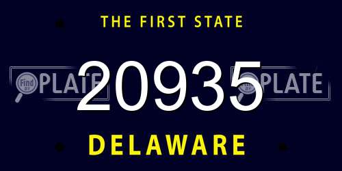 20935 Delaware License Plate