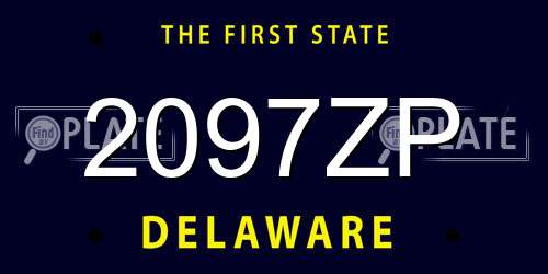 2097ZP Delaware License Plate
