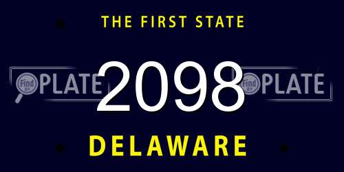 2098 Delaware License Plate