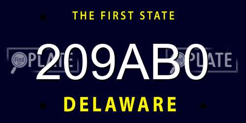 209AB0 Delaware License Plate