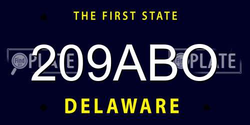 209ABO Delaware License Plate