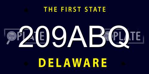 209ABQ Delaware License Plate