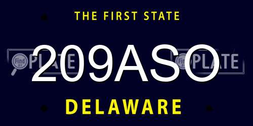 209ASO Delaware License Plate