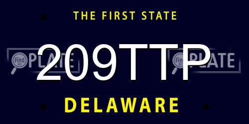 209TTP Delaware License Plate