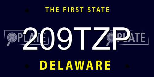 209TZP Delaware License Plate
