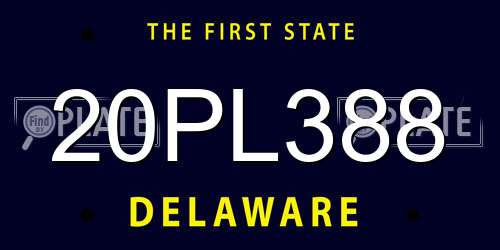 20PL388 Delaware License Plate