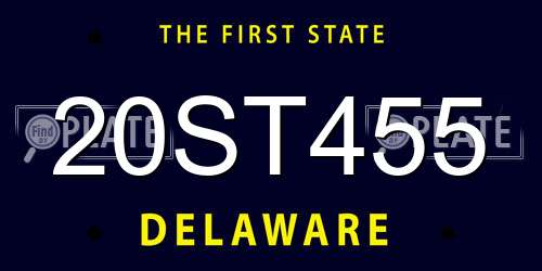 20ST455 Delaware License Plate