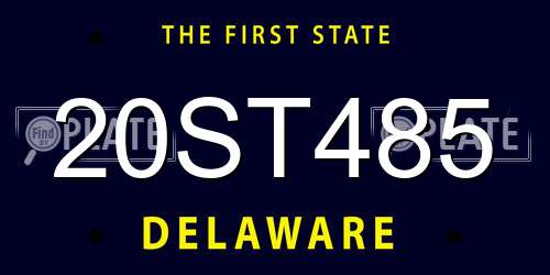 20ST485 Delaware License Plate