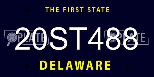 20ST488 Delaware License Plate