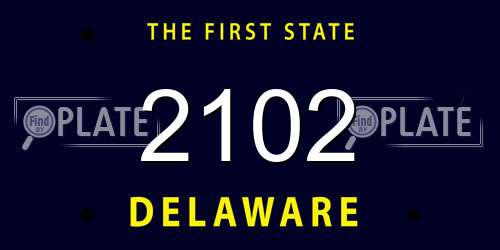 2102 Delaware License Plate