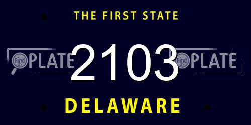 2103 Delaware License Plate