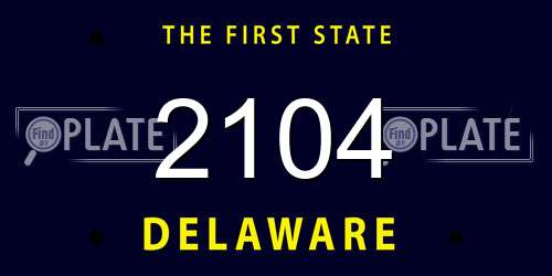 2104 Delaware License Plate