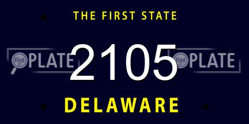 2105 Delaware License Plate