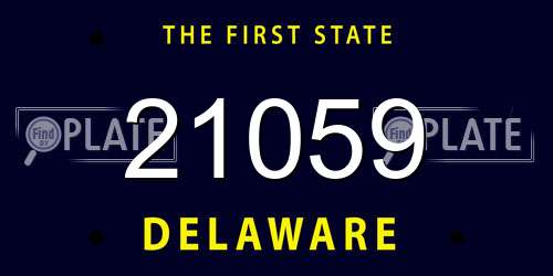 21059 Delaware License Plate