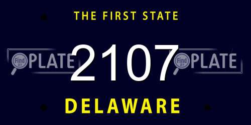 2107 Delaware License Plate