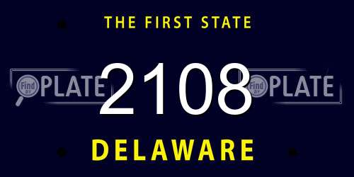 2108 Delaware License Plate