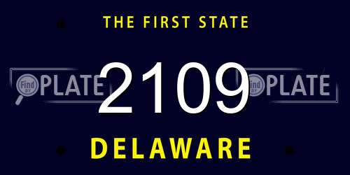 2109 Delaware License Plate