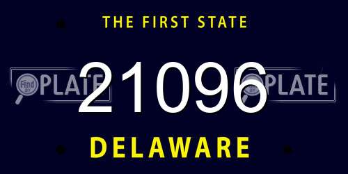 21096 Delaware License Plate