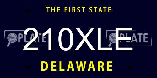 210XLE Delaware License Plate