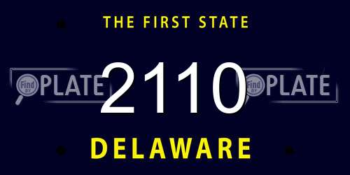 2110 Delaware License Plate
