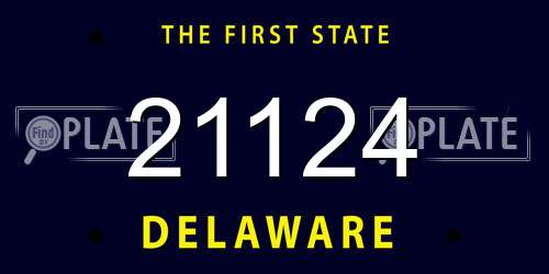 21124 Delaware License Plate