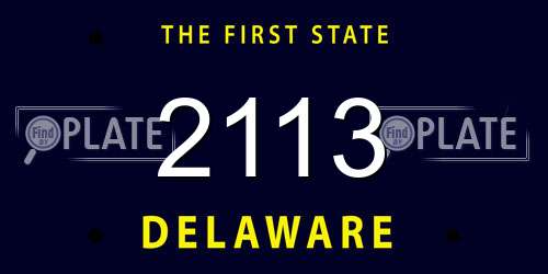 2113 Delaware License Plate
