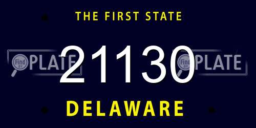 21130 Delaware License Plate