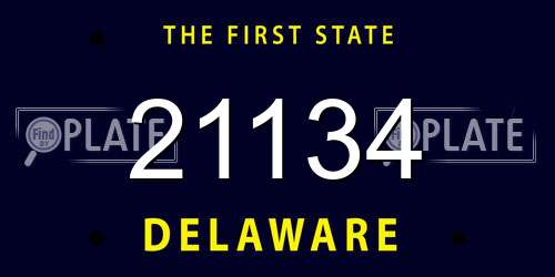21134 Delaware License Plate
