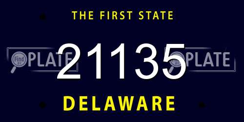 21135 Delaware License Plate