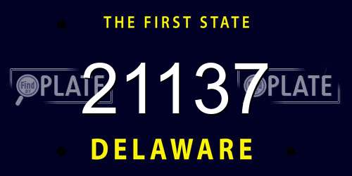 21137 Delaware License Plate