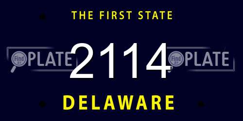 2114 Delaware License Plate