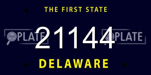 21144 Delaware License Plate