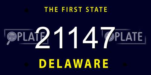 21147 Delaware License Plate