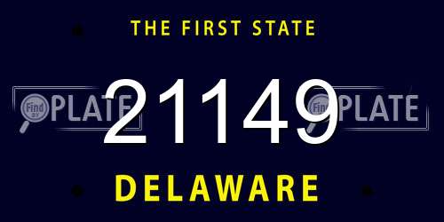 21149 Delaware License Plate
