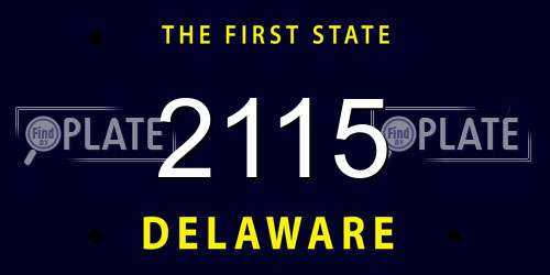 2115 Delaware License Plate