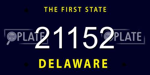 21152 Delaware License Plate