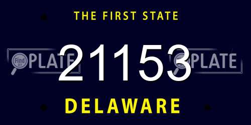 21153 Delaware License Plate