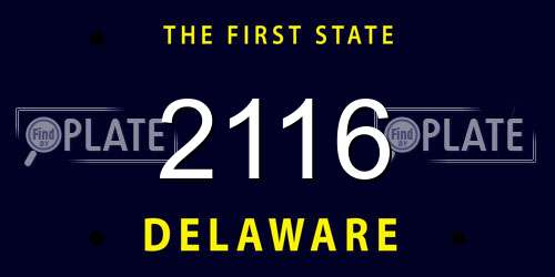 2116 Delaware License Plate