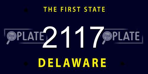 2117 Delaware License Plate