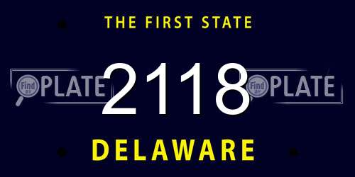 2118 Delaware License Plate