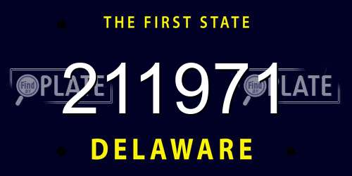211971 Delaware License Plate